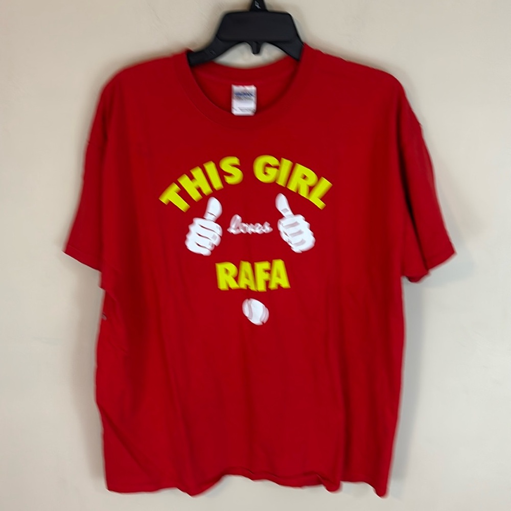 This Girl Loves RAFA Greatest Tennis Player Red Cotton T-shirt Tee Size XL